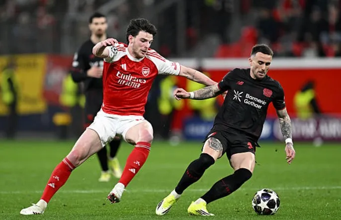 如意体育官方平台-赖斯本场数据:1次关键传球,传球成功率96%,3次夺回球权